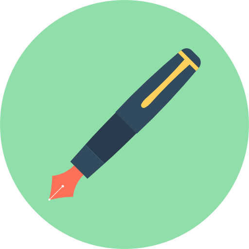 Pen Flat Color Circular icon