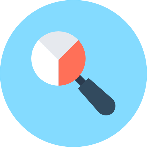 lupa Flat Color Circular icono