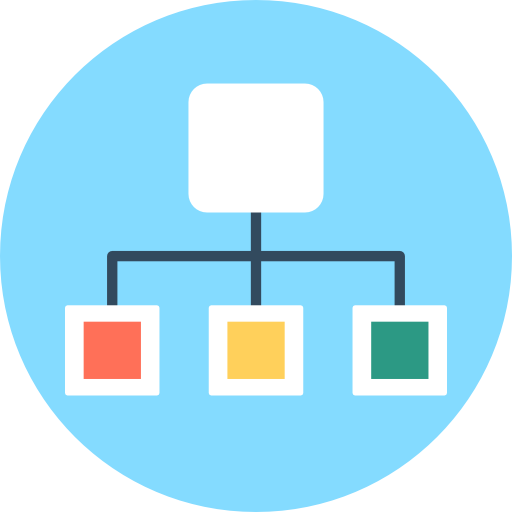 Hierarchical structure Flat Color Circular icon