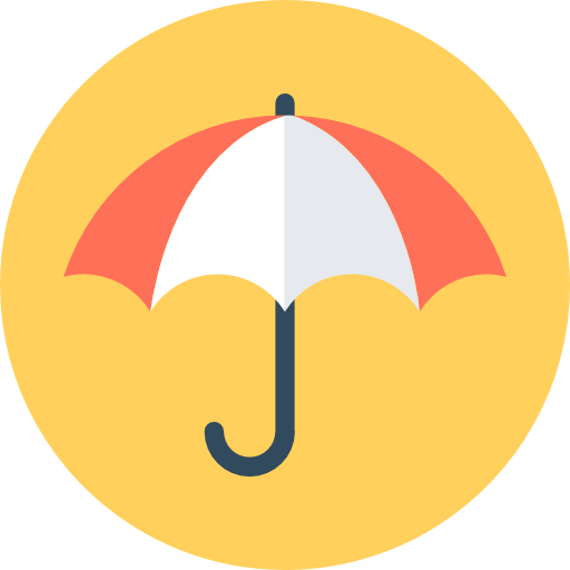 parasol Flat Color Circular ikona