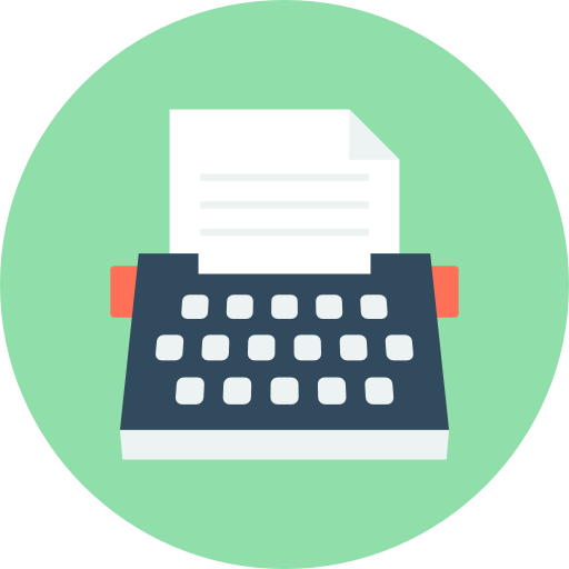 máquina de escribir Flat Color Circular icono