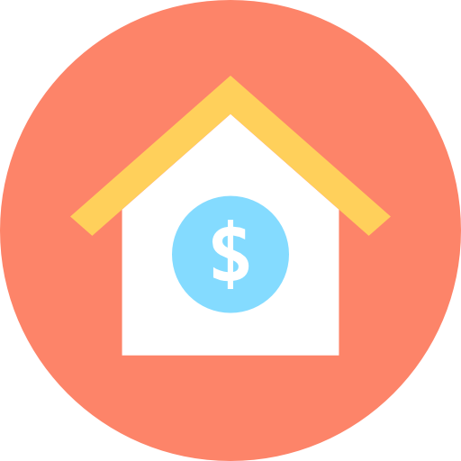 hipoteca Flat Color Circular icono