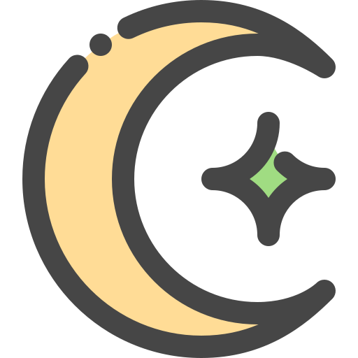 Crescent moon Generic Outline Color icon