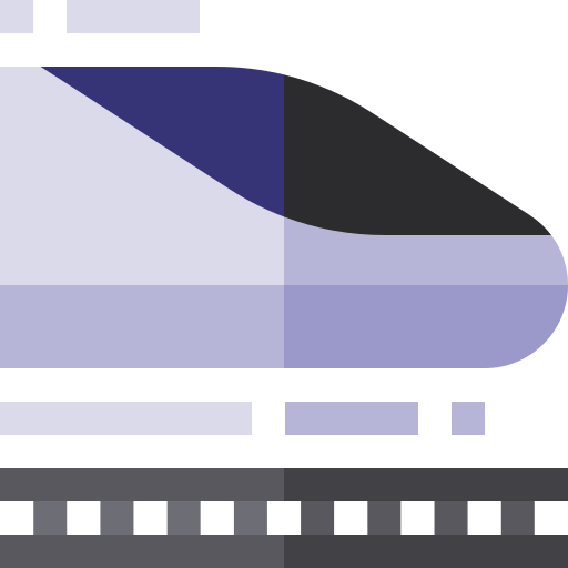 treno ad alta velocità Basic Straight Flat icona