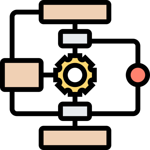 diagramma di flusso Meticulous Lineal Color icona