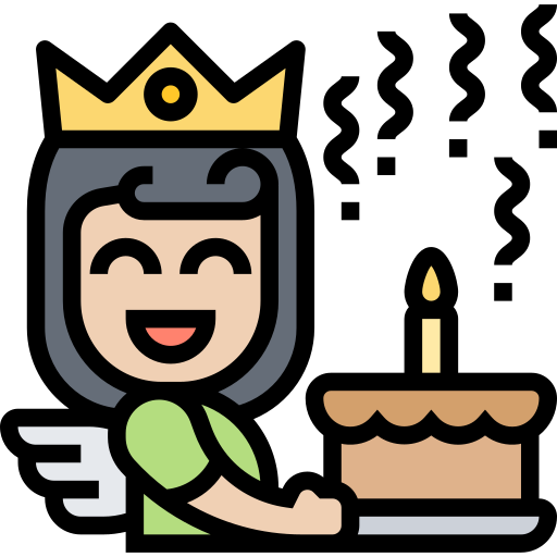 Birthday girl Meticulous Lineal Color icon