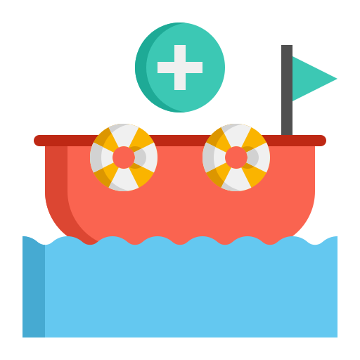 Спасательная лодка Flaticons Flat иконка