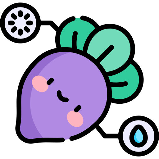 Beetroot Kawaii Lineal color icon