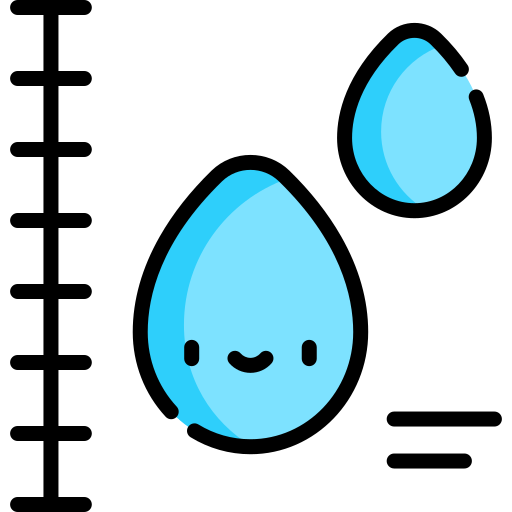 jakość wody Kawaii Lineal color ikona
