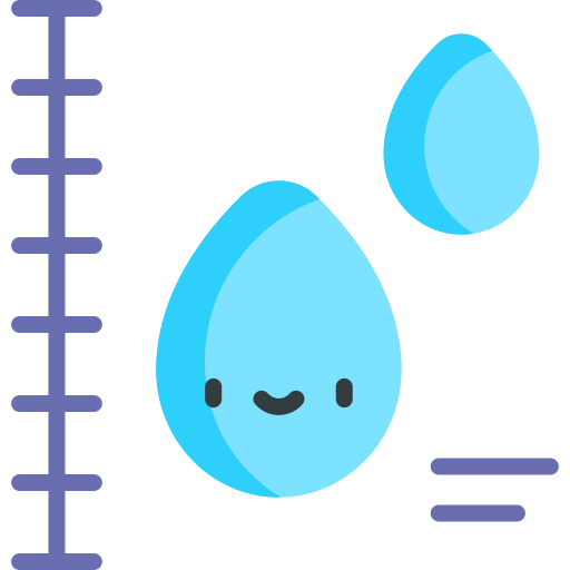 jakość wody Kawaii Flat ikona