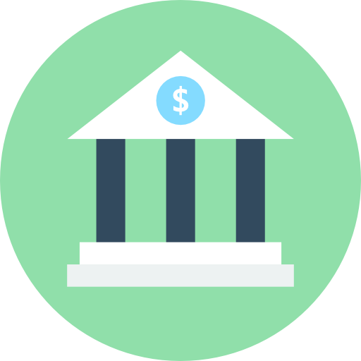 Bank Flat Color Circular icon