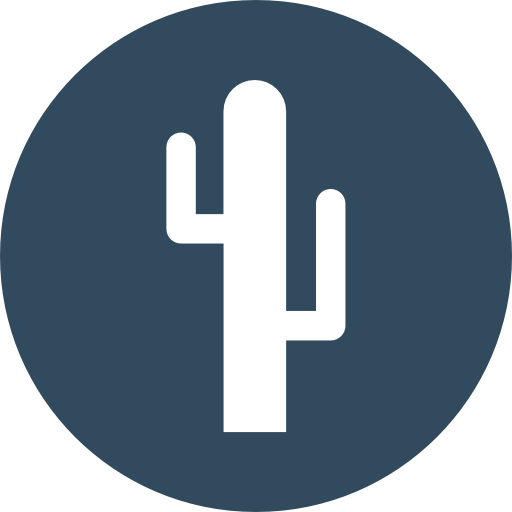 kaktus Flat Color Circular ikona