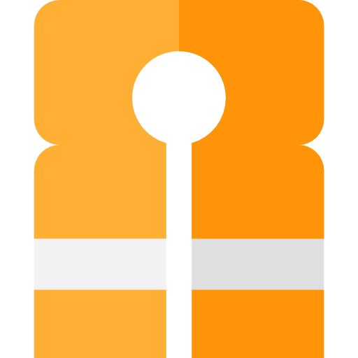 Life jacket Basic Straight Flat icon