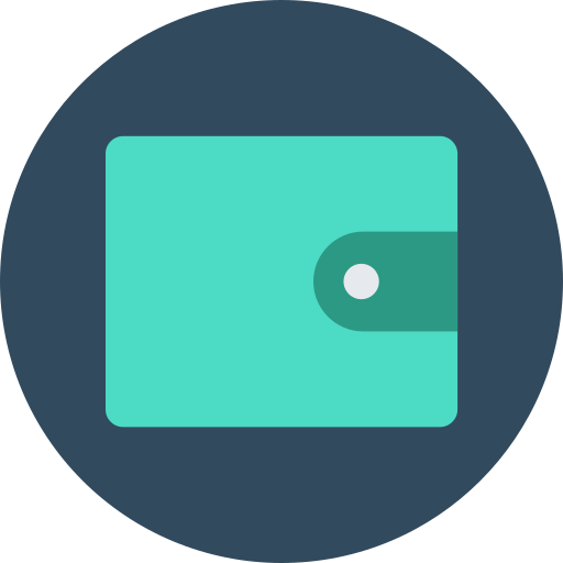 brieftasche Flat Color Circular icon