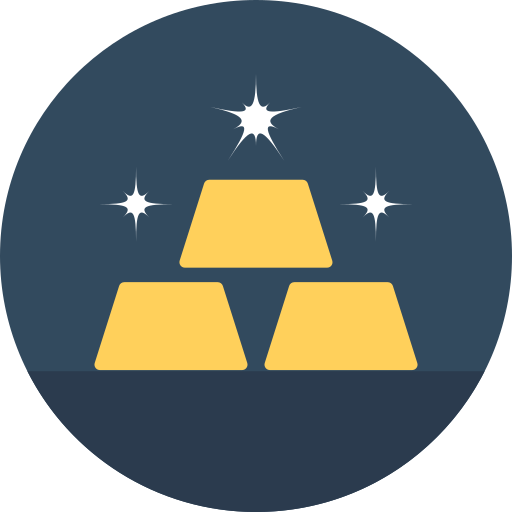 Gold ingot Flat Color Circular icon