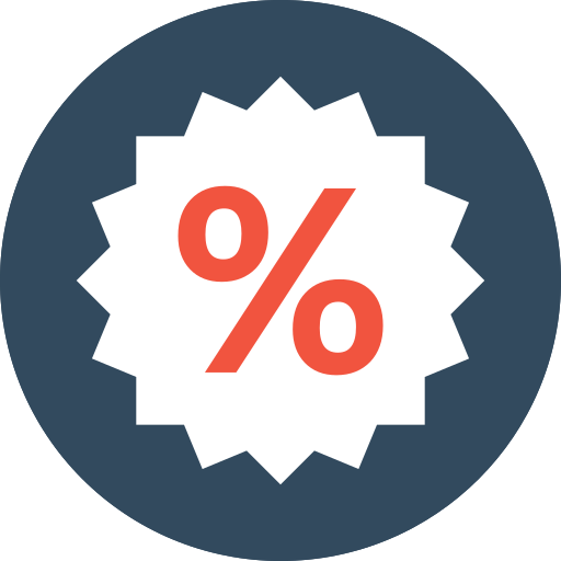 Percentage Flat Color Circular icon