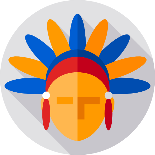 Native american Flat Circular Flat icon