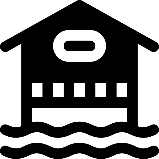 dom na plaży Basic Rounded Filled ikona