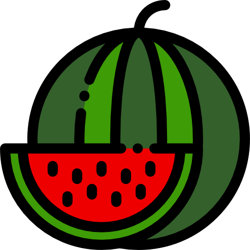 wassermelone Detailed Rounded Lineal color icon