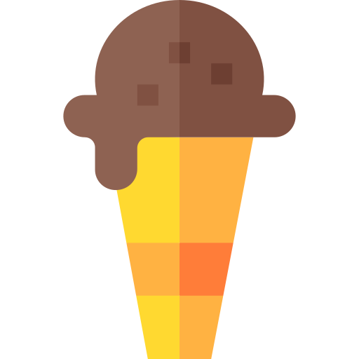 Ice cream cone Basic Straight Flat icon