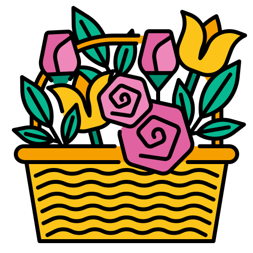cesto di fiori Generic Outline Color icona