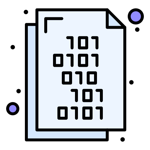 código binario Flatart Icons Lineal Color icono