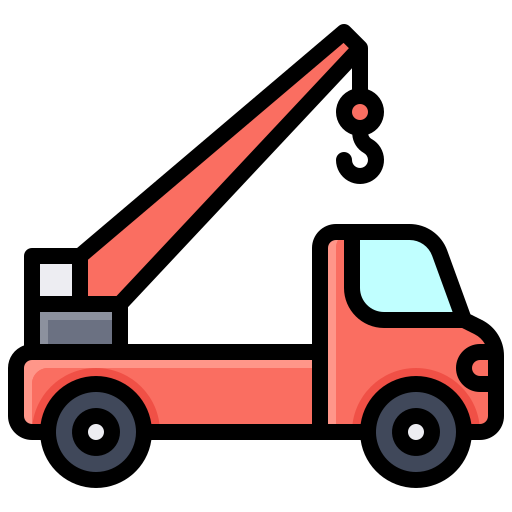 camión grúa Generic Outline Color icono