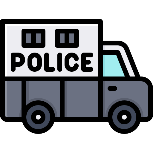 camioneta de la policía Generic Outline Color icono