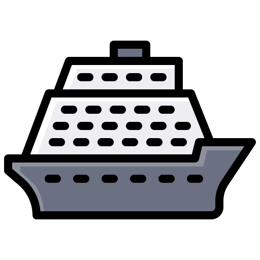 statek wycieczkowy Generic Outline Color ikona