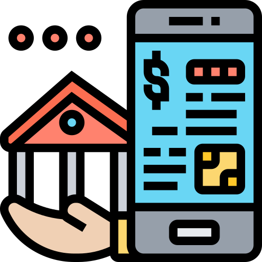 servizi bancari per smarthpone Meticulous Lineal Color icona