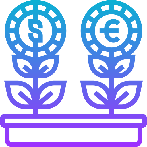 retour sur investissement Meticulous Gradient Icône