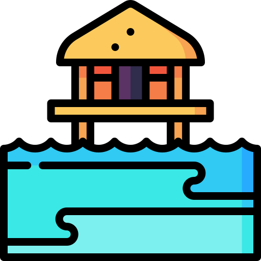 Beach hut Special Lineal color icon