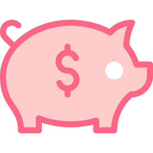 Piggy bank Detailed color Lineal color icon
