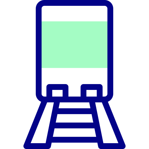 기차 Detailed Mixed Lineal color icon