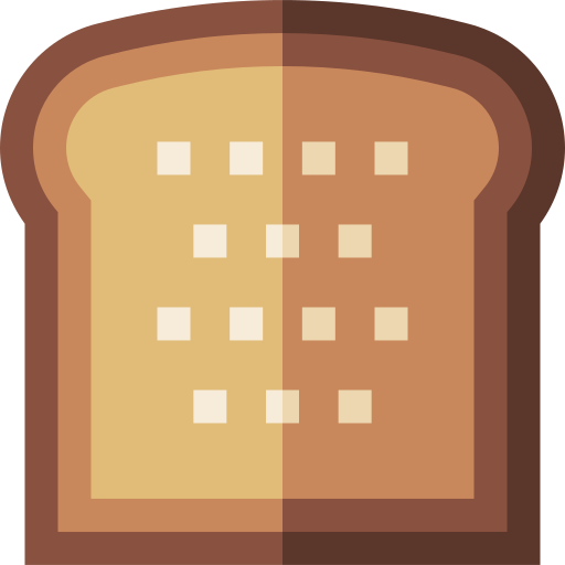 volkoren brood Basic Straight Flat icoon