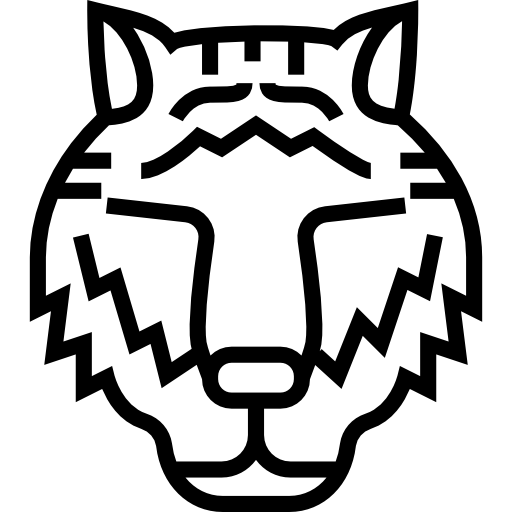 tygrys Detailed Straight Lineal ikona