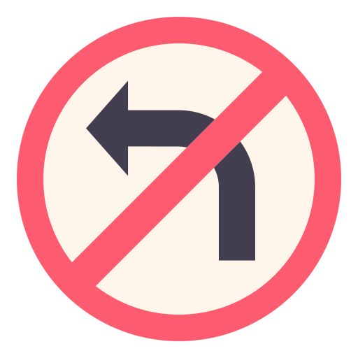 No turn left Good Ware Flat icon