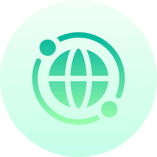 réseau mondial Basic Gradient Circular Icône