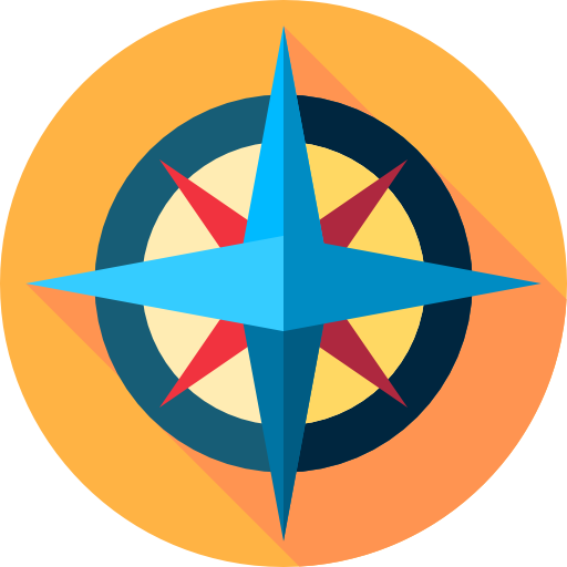 kompas Flat Circular Flat ikona