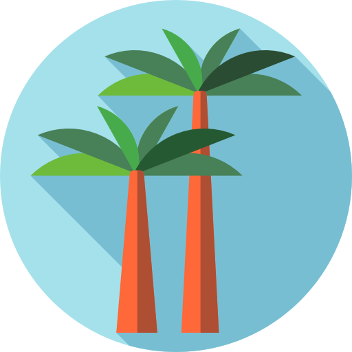 palmera Flat Circular Flat icono
