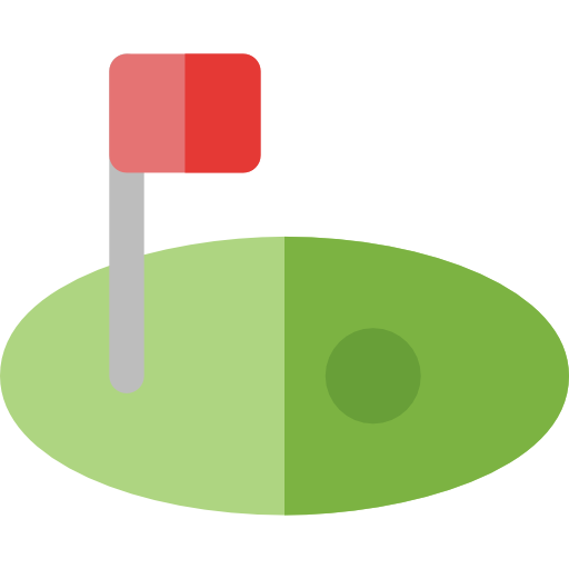zielony golf Basic Rounded Flat ikona