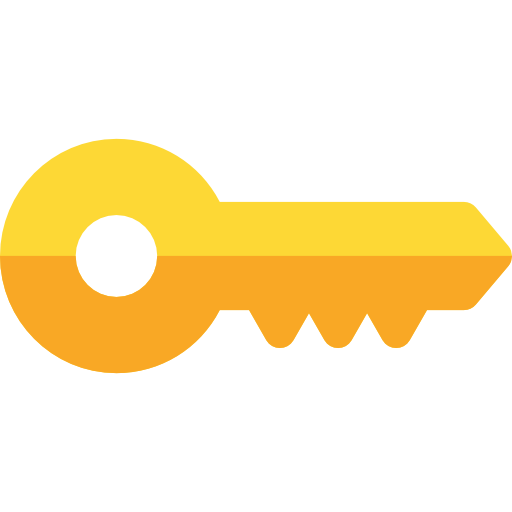llave de la puerta Basic Rounded Flat icono