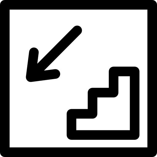 flecha hacia abajo a la izquierda Basic Rounded Lineal icono