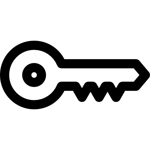 klucz do drzwi Basic Rounded Lineal ikona