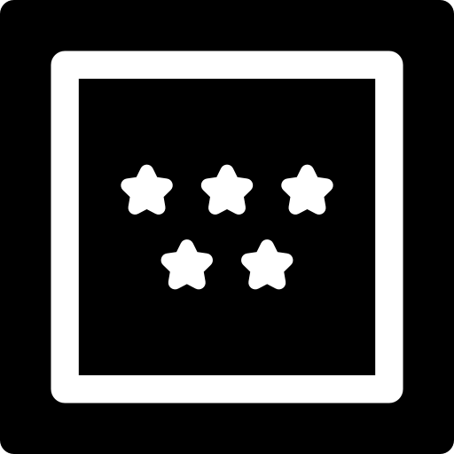 pięć gwiazdek Basic Rounded Filled ikona