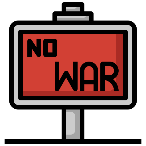 no a la guerra Surang Lineal Color icono