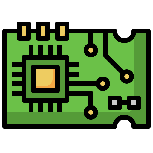 placa de circuito Surang Lineal Color icono