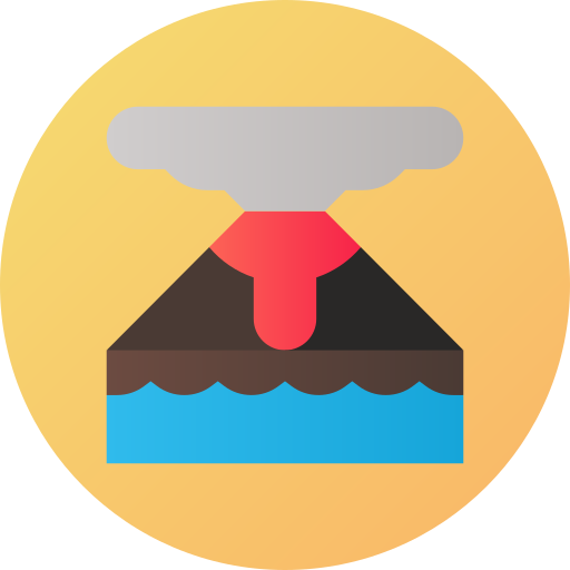 火山 Flat Circular Gradient icon