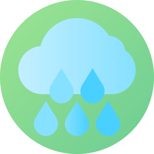 雨 Flat Circular Gradient icon