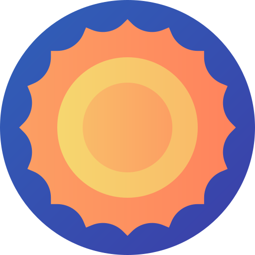 słońce Flat Circular Gradient ikona